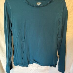 Lands' End Women's Ocean Blue Long Sleeve Tee